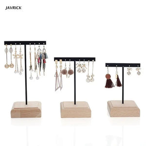 Iron Earrings Holder Jewelry Stand Organiser Storage Shelf T-shape Display Rack