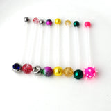 Clear Flexible Pregnancy Belly Button Ring Long Bar Crystal Navel Stud Retainer