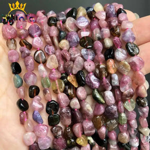 4-8mm Natural Tourmaline Beads Loose Spacer Beads for DIY Jewelry 15'' Strands