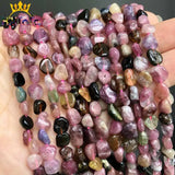 4-8mm Natural Tourmaline Beads Loose Spacer Beads for DIY Jewelry 15'' Strands