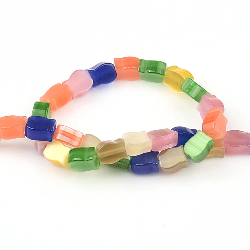Opal Stone Beads for Jewelry Making, Fish/Heart/Pentagram/Cat Eye Shapes, 4-8mm