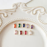 Small Rectangle Zircon Alloy Charms for DIY Jewelry Earring/Necklace