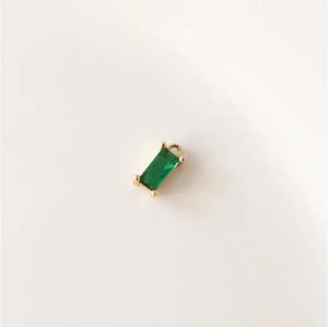 Small Rectangle Zircon Alloy Charms for DIY Jewelry Earring/Necklace