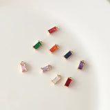 Small Rectangle Zircon Alloy Charms for DIY Jewelry Earring/Necklace