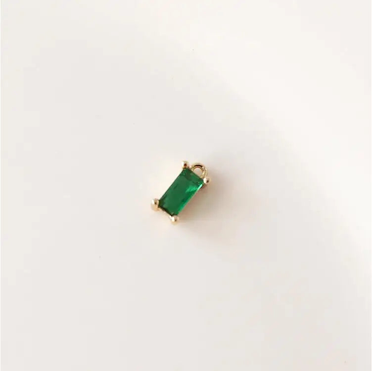Small Rectangle Zircon Alloy Charms for DIY Jewelry Earring/Necklace