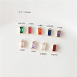 Small Rectangle Zircon Alloy Charms for DIY Jewelry Earring/Necklace