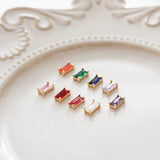 Small Rectangle Zircon Alloy Charms for DIY Jewelry Earring/Necklace