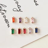 Small Rectangle Zircon Alloy Charms for DIY Jewelry Earring/Necklace
