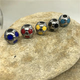 Enamel Football Bead for DIY Jewelry Making