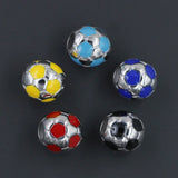 Enamel Football Bead for DIY Jewelry Making