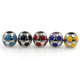 Enamel Football Bead for DIY Jewelry Making