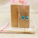 100pcs 4*9cm Kraft/Black/White/Hotpink Earring Hang Tag Card with 100opp Bag