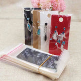 100pcs 4*9cm Kraft/Black/White/Hotpink Earring Hang Tag Card with 100opp Bag