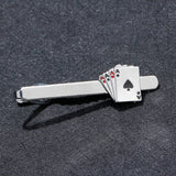 Poker Card Pin Tie Clip Cuff Links Set for Men Gifts
