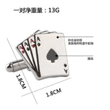 Poker Card Pin Tie Clip Cuff Links Set for Men Gifts