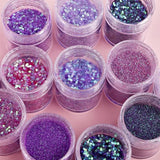 4 Bottles Resin Shinning Filling Flash Glitter Hexagon Glitter Christmas Style