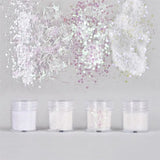 4 Bottles Resin Shinning Filling Flash Glitter Hexagon Glitter Christmas Style