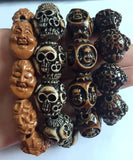 Skull Beads Bracelet Adjustable Rope Tibetan Buddhist Punk Bangle