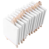 Mini Canvas and Wood Easel Set, 12 Pack