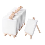 Mini Canvas and Wood Easel Set, 12 Pack