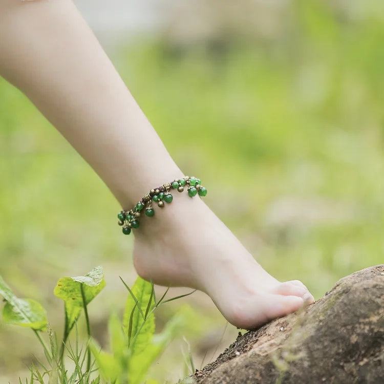 Bohemian Chalcedony Anklets Chains Handmade Vintage Foot Chains