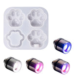 4-Cavities Heart Cat Paw Keychain Epoxy Resin Mold Pendant Silicone Mould