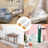 Clear Plastic Sheeting 4.9x 65.5 Ft -Taped Masking Film Drop Cloths