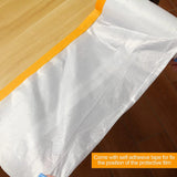 Clear Plastic Sheeting 4.9x 65.5 Ft -Taped Masking Film Drop Cloths