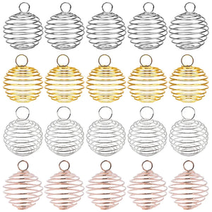 Spiral Bead Cages Pendants Holder Necklace Cage Pendants Findings for Diy Charms