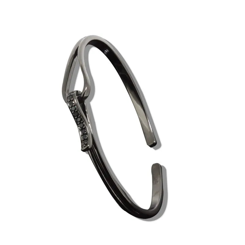 Anil Arjanda Cuff Bangles Paved CZ Opening Bangle for Unisex