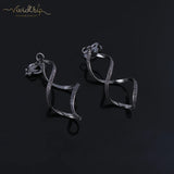 Irregular Metal Wave Pattern Glitter Clip on Earrings for Women