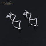 Irregular Metal Wave Pattern Glitter Clip on Earrings for Women