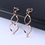 Irregular Metal Wave Pattern Glitter Clip on Earrings for Women