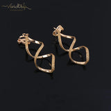Irregular Metal Wave Pattern Glitter Clip on Earrings for Women