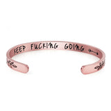 Stainless Steel Flat Lettering Cuff Bracelet 6MM Jewelry