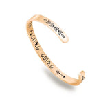 Stainless Steel Flat Lettering Cuff Bracelet 6MM Jewelry