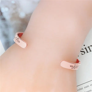 Stainless Steel Flat Lettering Cuff Bracelet 6MM Jewelry