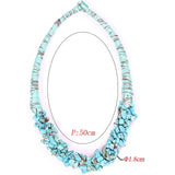 Bohemian Stone Choker Necklace Unique Weave Chain Statement Jewelry