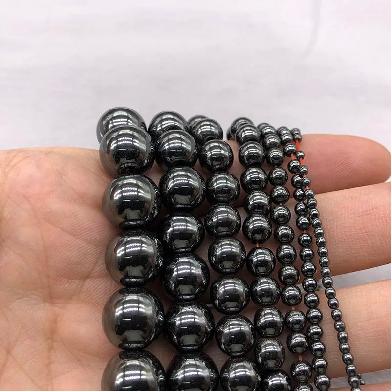 4 6 8 10 12mm Natural Stone Hematite Jasper Magnetic Round Loose Bead