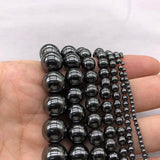 4 6 8 10 12mm Natural Stone Hematite Jasper Magnetic Round Loose Bead