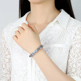 925 Sterling Silver Charm Bracelet with Love and Flower Beads