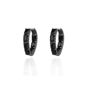 CZ Hoop Earrings for Wedding Bride, 4 Colors Cubic Zircon Accessories