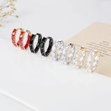 CZ Hoop Earrings for Wedding Bride, 4 Colors Cubic Zircon Accessories