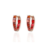CZ Hoop Earrings for Wedding Bride, 4 Colors Cubic Zircon Accessories