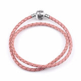 4 Colors Braided Leather Bracelet for Women Charm Bracelets DIY Fit Pan bracelet