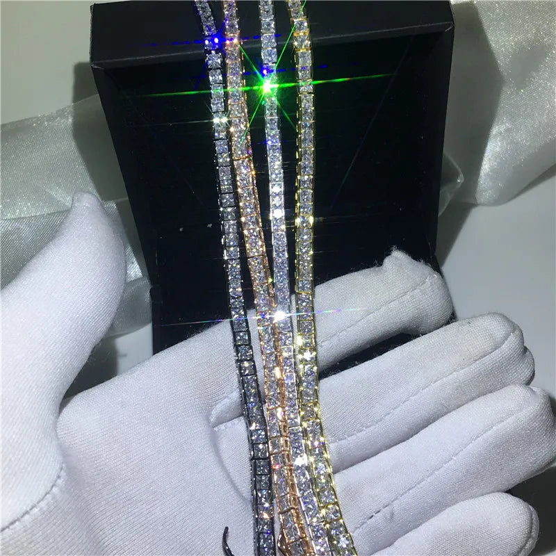 4 Colors Tennis Bracelet 5A Cubic Zirconia Filled for Women Wedding