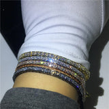 4 Colors Tennis Bracelet 5A Cubic Zirconia Filled for Women Wedding
