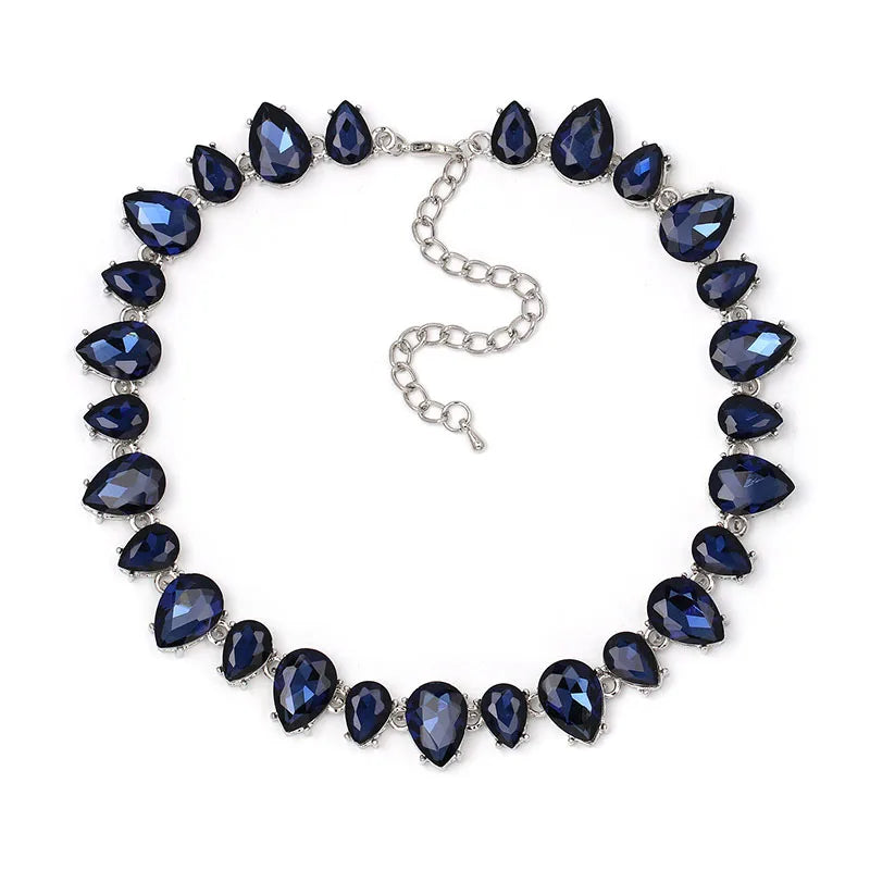 Crystal Collar Choker Necklace Glass Torques Necklace Jewelry