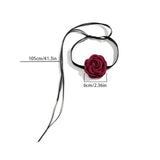 Rose Flower Collar Satins Necklace Fragrance Wind Choker