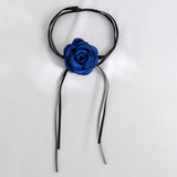 4 Colors Rose Flower Collar Satins Necklace Small Fragrance